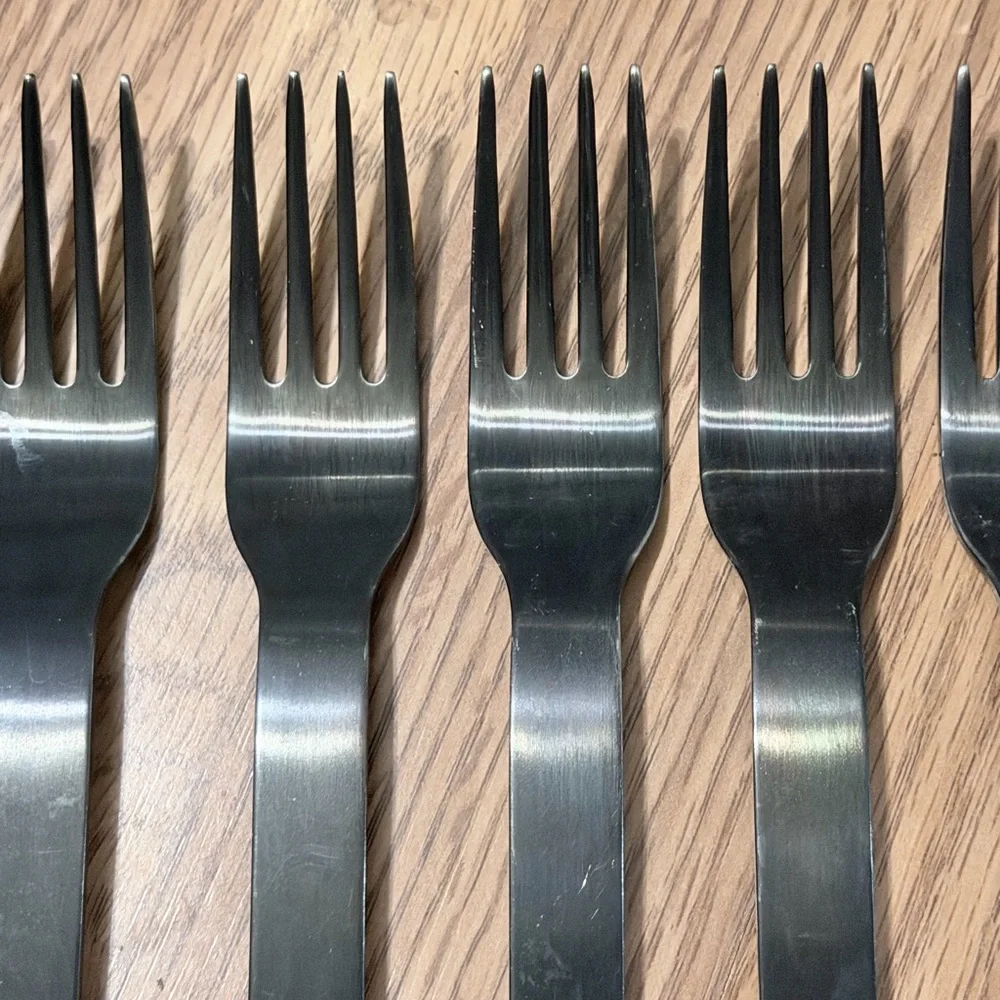 Sleek Herdmar Portugal Matte Black Fork Set (5) for Modern Dining